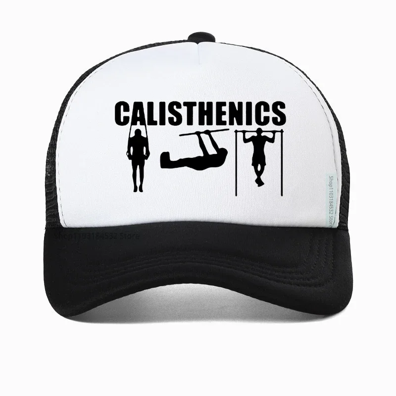 

Calisthenics Mesh hat Mens Summer Breathable Trucker hats Harajuku pop Bodybuilding sports Baseball Cap Fashion Print Dad caps