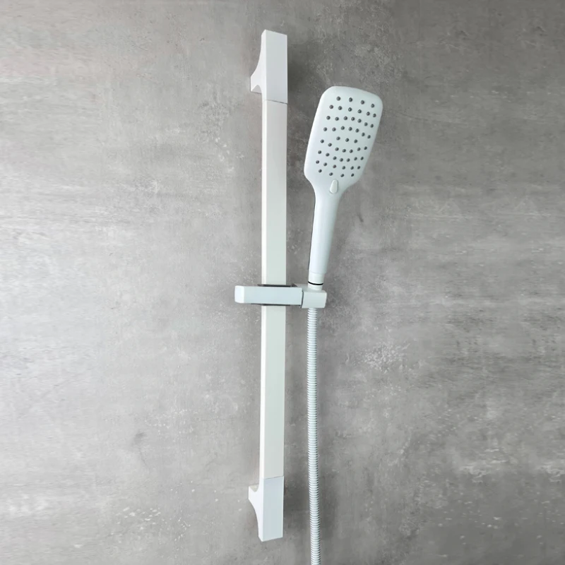 3 Functions ABS Hand Shower Bathroom Stainless Steel Sliding Bar Set with Brass Connector Outlet Black Metal Grey White 1.5m Hos