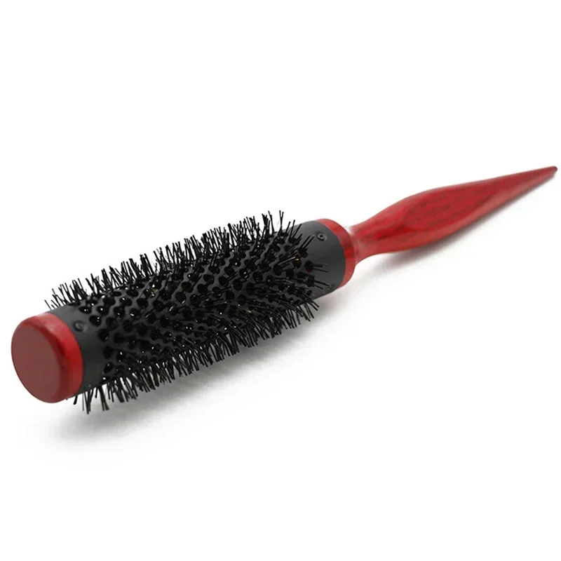 Profession Anti Static Curly Hair Comb Boar Bristle Rolling Round Brush Comb Hair Styling Beauty Salon Hairdresser Curling Iron 5