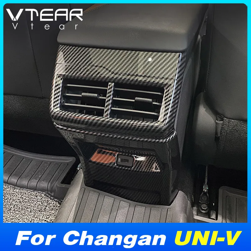 Vtear Car Armrest Air Outlet Trim Cover Interior Decoration Parts Accessories Car-Styling Frame Products For Changan Uni-V 2023