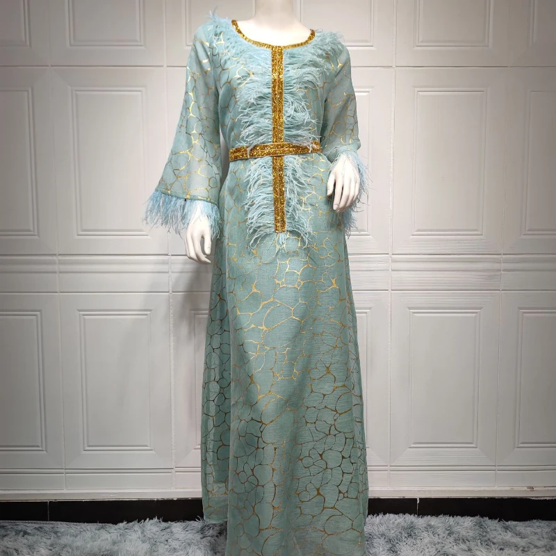 2023 Dubai Muslim Abayat Dress Autumn and Winter Bronzing and Ironing Dress Middle East Arab Islamic Dress Wholesale