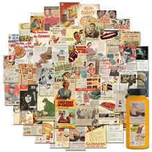 

10/30/50PCS Vintage Magazine Newspaper Sticker Anime Cartoon Paper Paper Suitcase Guitar Bedroom Luggage Nostalgia Stickers