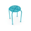 Durable Solid Metal Stool, Powder Coated Finish in Turquoise 3