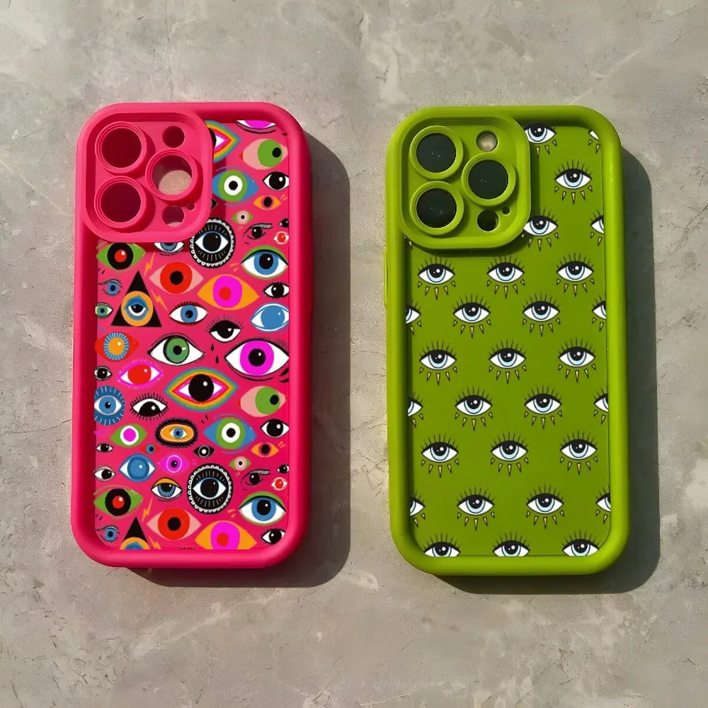 B-Blue E-Evil Custodia Per Telefono E-Eye Per Iphone 15 14 13 12 11 Plus Xsmax Pro Max Mini Cover