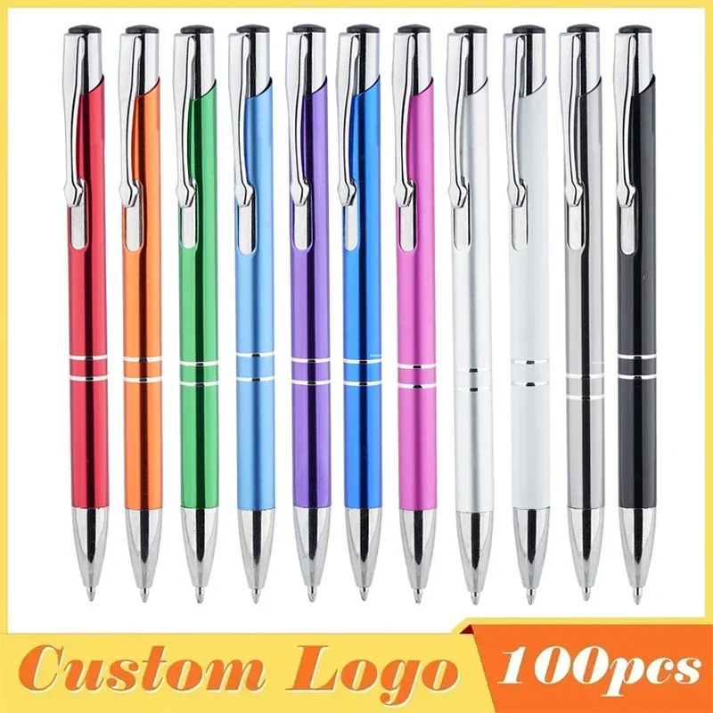 100pcs/lot Hot Sell Metal Ballpoint Pen Support Advertising Personalized Pen Advertising Promotional Gift