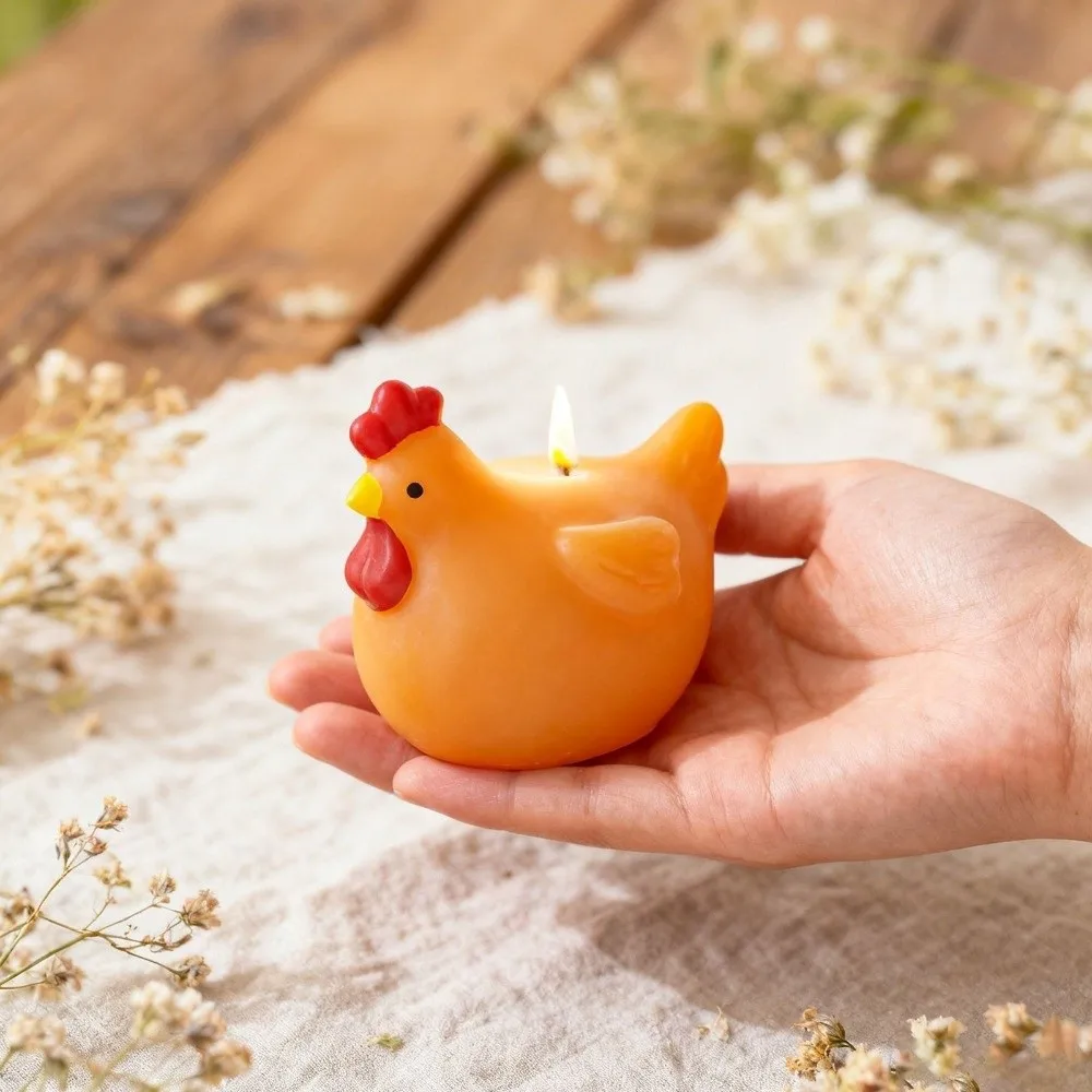 Cute 3D Chicken Candle Mold DIY Crafts Non-Stick Plaster Cement Mould Reusable Flexible Silicone Chick Mold Easter Decor