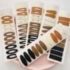 10pcs 5cm Frosted Simplicity Hairpins for Girls Oval Triangle Square Hair Clips for Kids Snap Hair Clips Hairpins Click Clacks 5