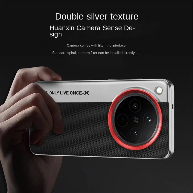 Fashion Camera Lens Protective Hard Back Cover - Durable PC+PU Material