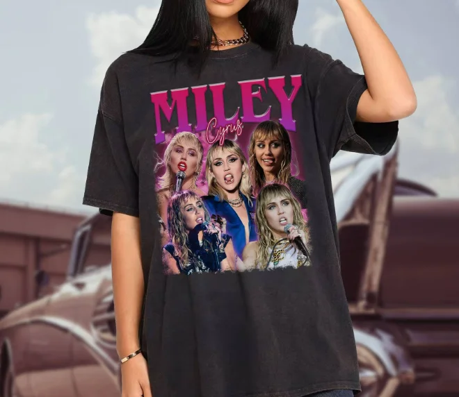 Maglietta Miley Ciro, Maglietta Su Un Lato, Unisex, Unisex, Festa Della Mamma-Novità