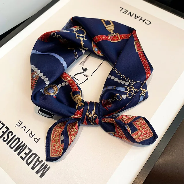 Scarf 100% Silk Bandana Women Square Scarves Wrap Kerchief Mulberry Spring Fashion Luxury High Quality Headband Hijab Shawls 16116-3