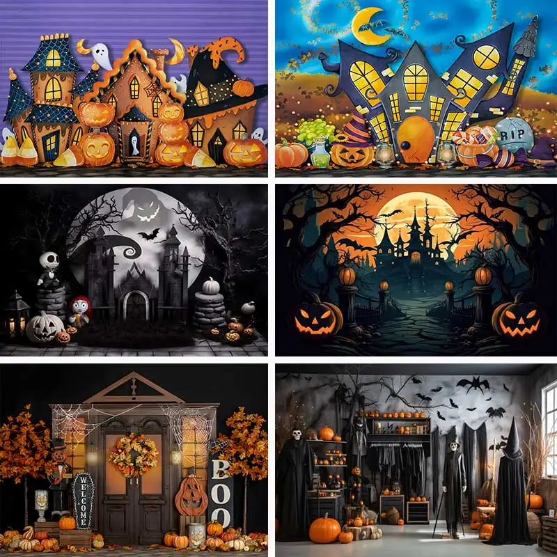 Happy Halloween Party Fondale Family Festival Photography Dolcetto O Scherzetto Sfondo Studio Photo Shoes