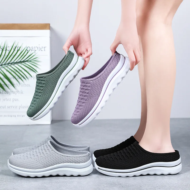 Women's Summer Breathable Commute Half Drag Shoes Soft Sole Lightweight Slip On Casual Comfortable Odor-Resistant 4