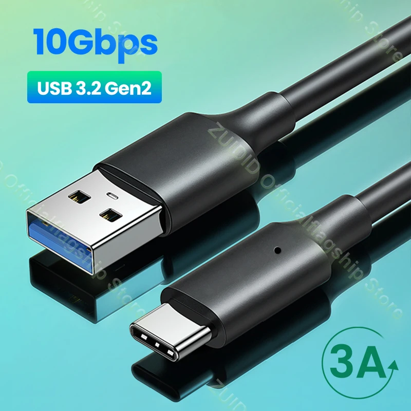 Câble USB A vers USB C 3.1/3.2 Isabel 2, 10Gbps, transfert de données, court,  SSD avec 60W QC 3.0, charge rapide, câble de rechange