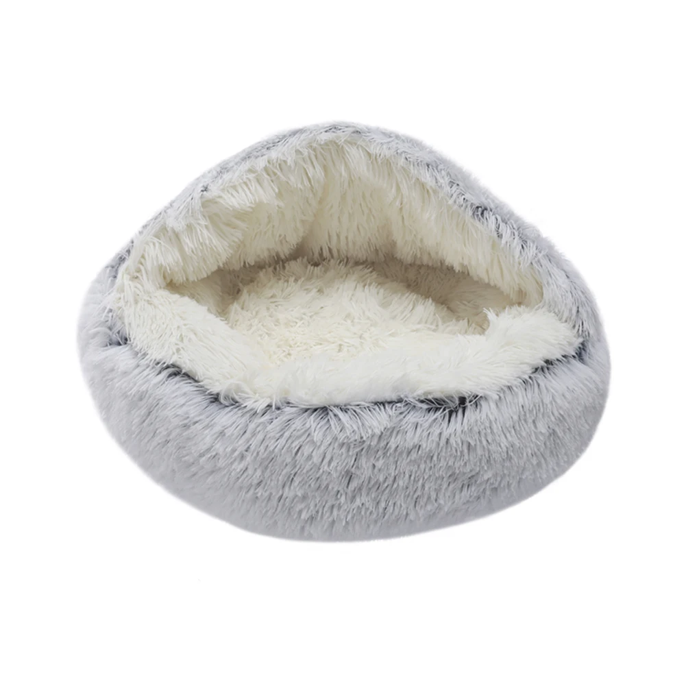 Voltsify Soft Plush Pet Bed for Cats and Dogs 50cm Dia with Non-slip Bottom
