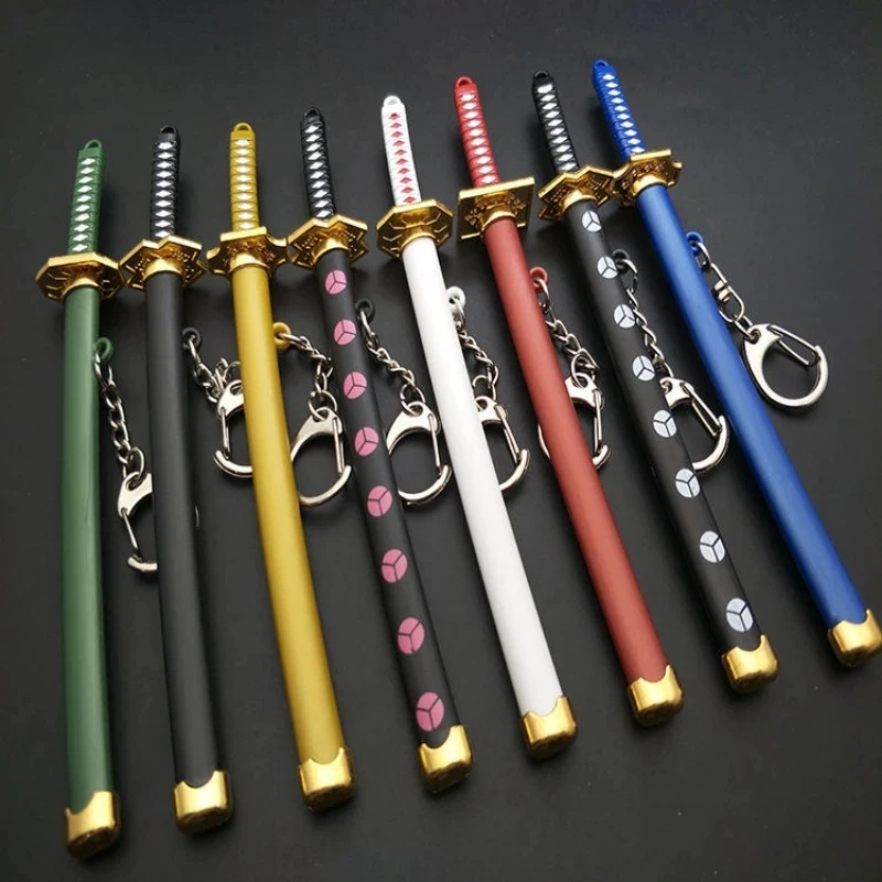 Roronoa Zoro Katana Swords Anime Keychain Pendant 15cm Metal Anime Weapon Keyring Japanese Prop Knife Gifts Keyring Sword