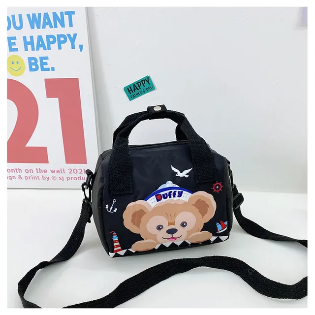 Disney Stellalou Donald Duck Duffy Cartoon Anime Cute Printed Canvas Bag Children School Outing Leisure Shoulder Bags for Girls 5