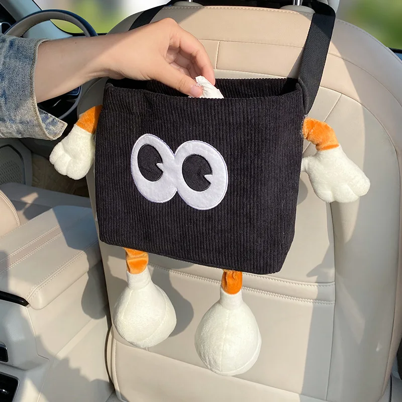 Car Trash Can Tissue Box Cartoon 2-in-1 Car Umbrella Storage Bin Auto Seat Back Hanging Storage Bag Backseat Cup Holder Holder - 4