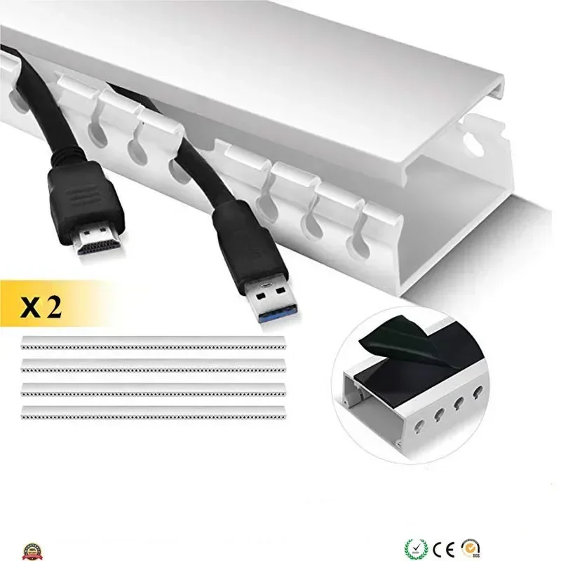 

Wires Cable Cables Wiring Cover Concealer Cover,hide Mount With 2PCS Raceway Wall Duct Open On-wall TV Slot