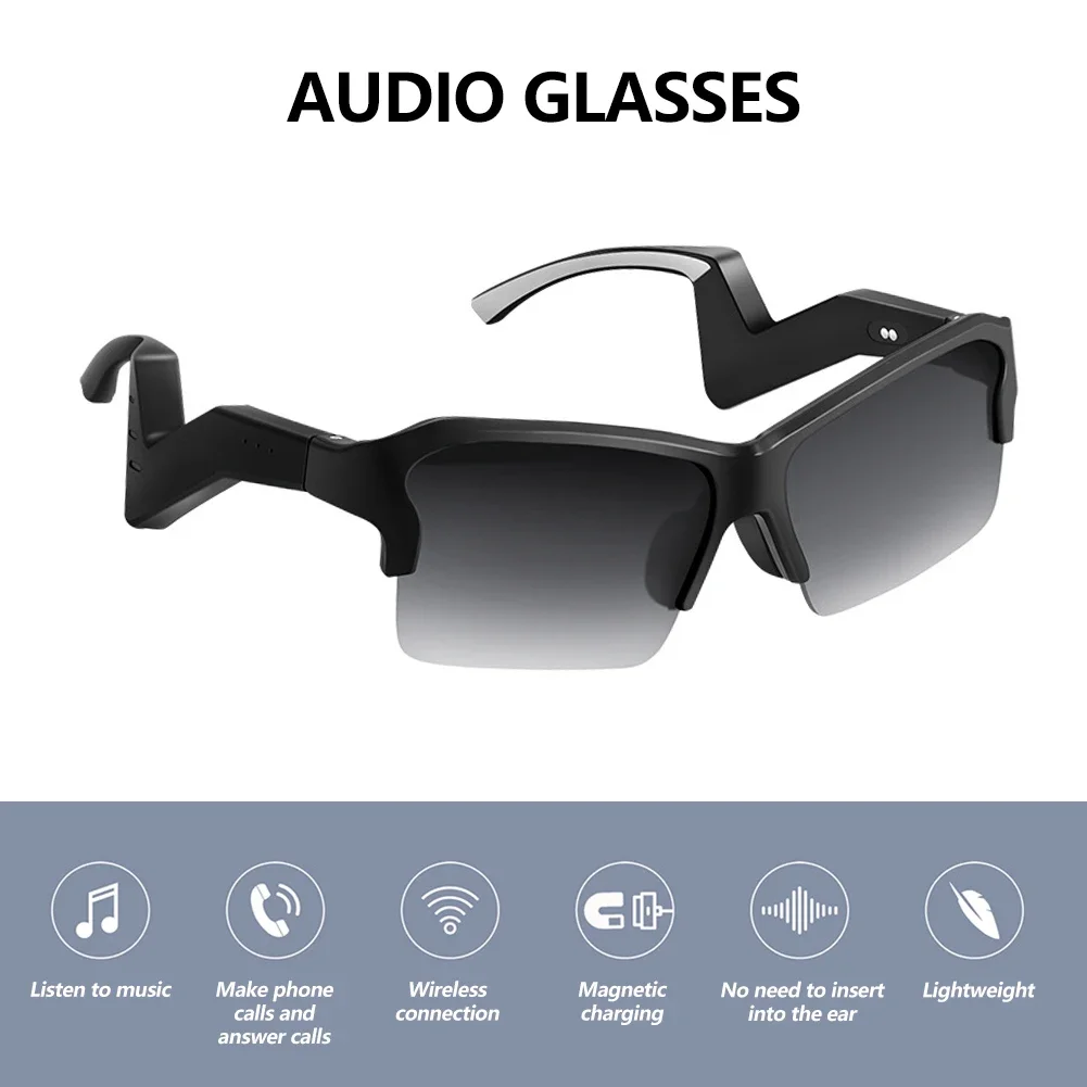1Pc Smart Cycling Glasses with Speaker Bluetooth Call Wireless Audio Touch Hands-Free Calling Music Headphones Smart Sunglasses