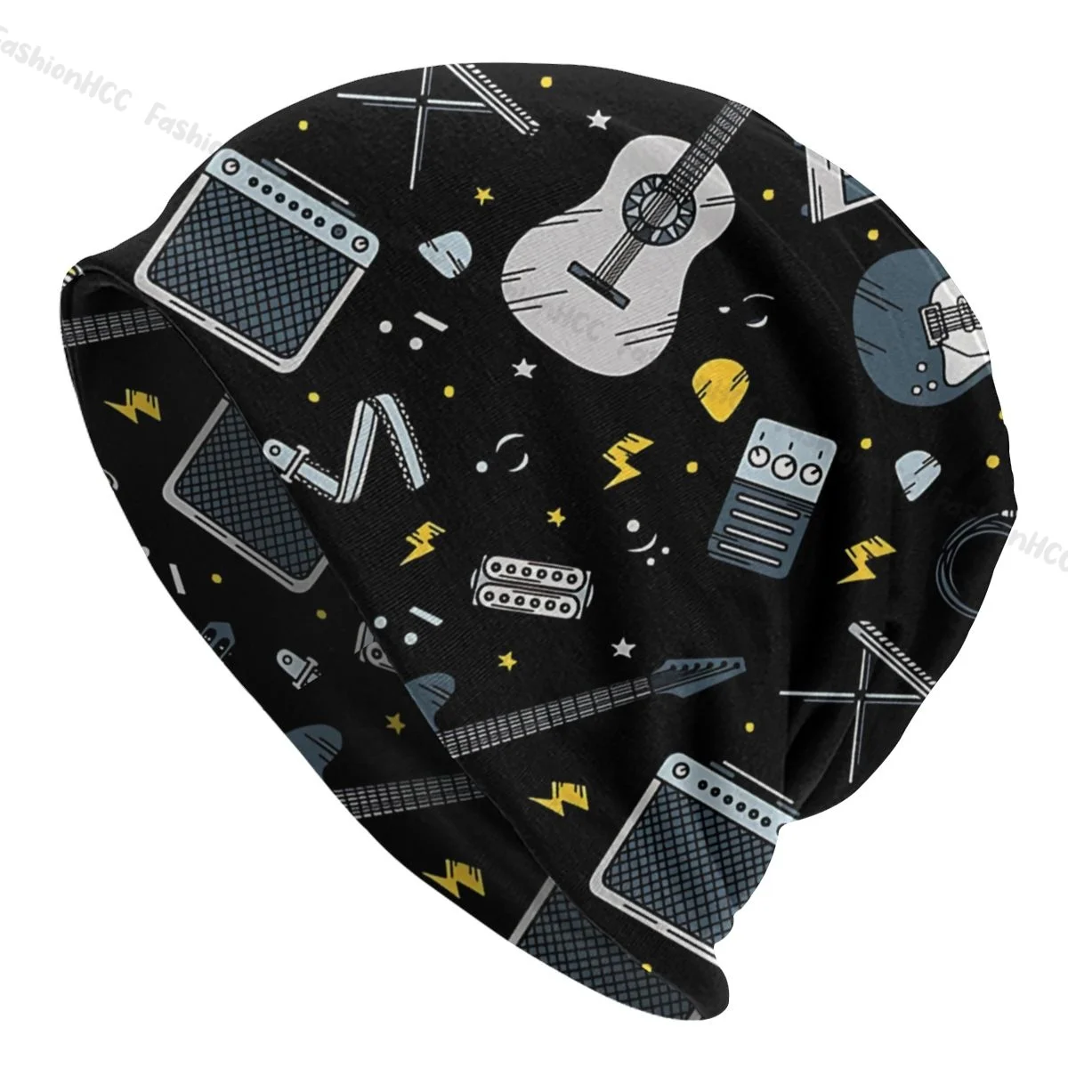 

Guitar Rock Bonnet Homme Fashion Thin Skullies Beanies Caps For Men Women Novelty Hats