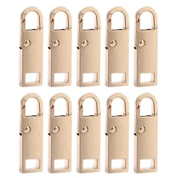 Metal Zipper Slider Puller Repair Kit - Instant DIY Sewing Replacement for Clothing, Luggage, and Purses (Gold)