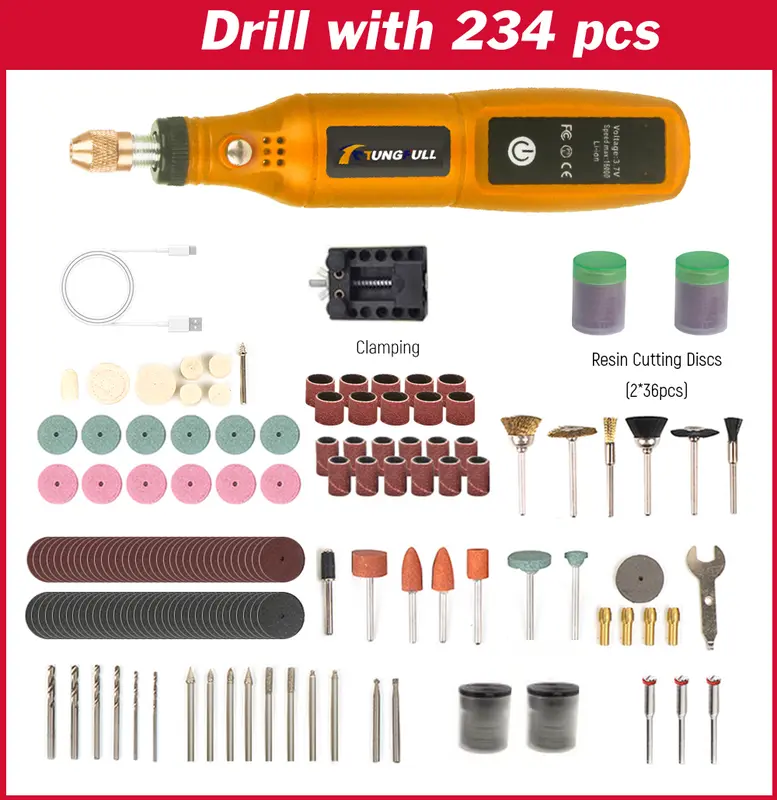 DIY Mini Rotary Tool USB Engraving Tool Dremel Tool Mini Grinder Machine Mini Wireless Drill Rechargeable Polishing Machine - Image 8