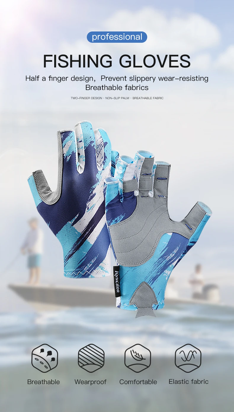 Description Picture 2 of itemOutdoor Fishing Gloves Half Finger Men Women Anti-slip UV Wear Protection Sports Boating Fish Equipment Angling Sailing Gloves