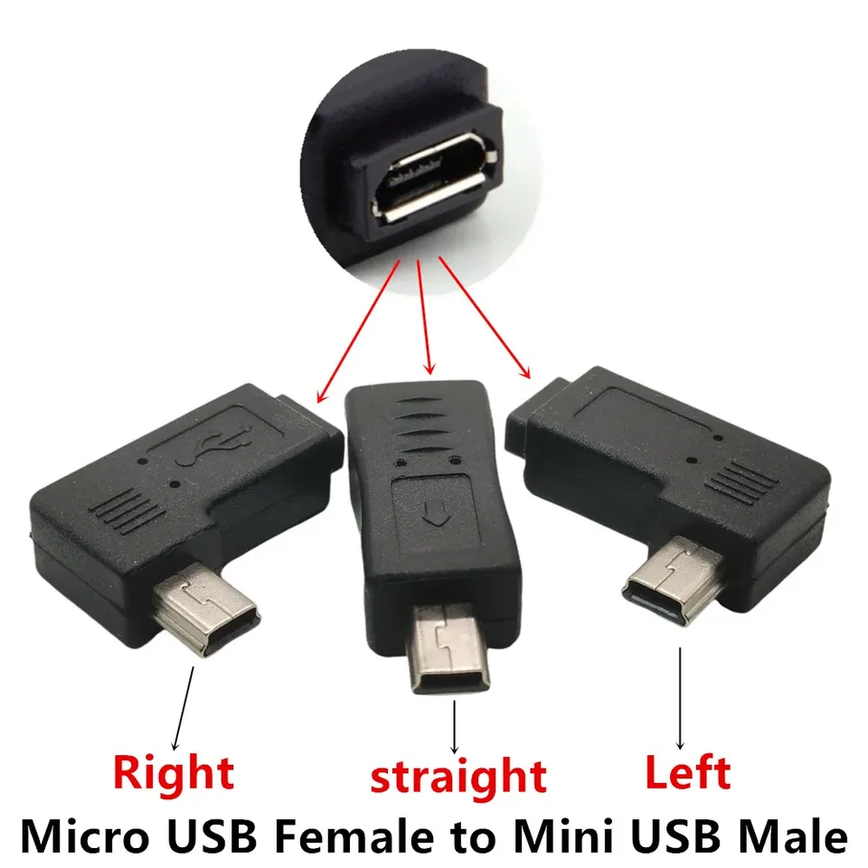 Micro To USB Cable Mini USB To Micro USB Adapter - 5-Pin Female To Male ...