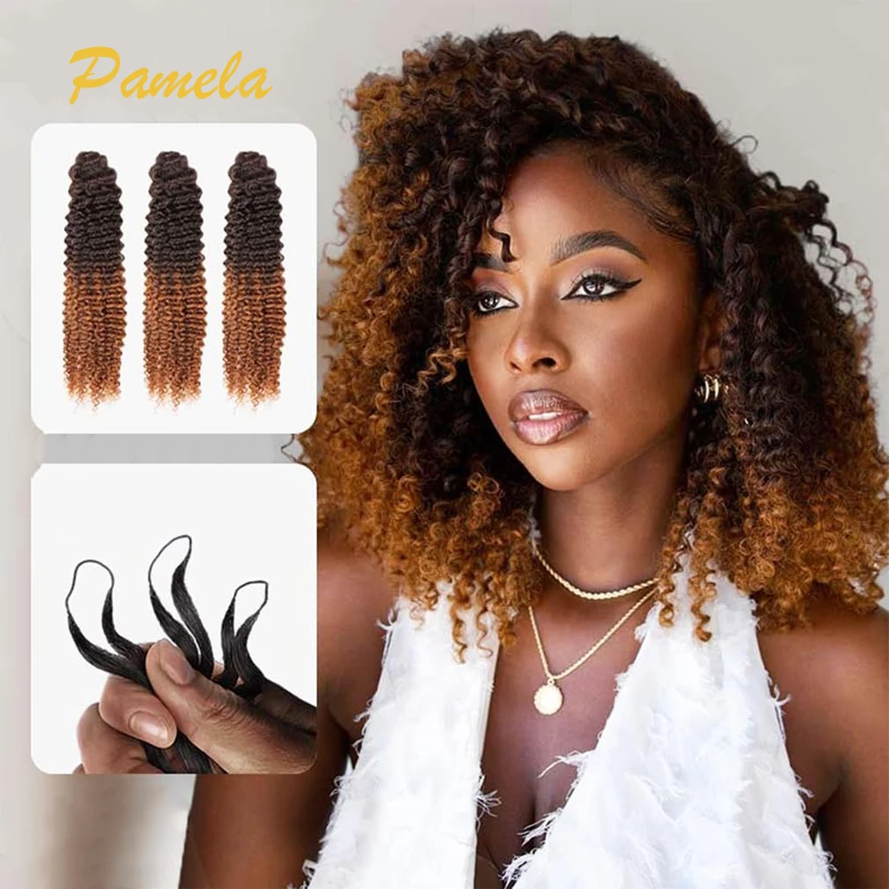 Crochet Human Hair Pre Looped Afro Kinky V Bulk Natural Curly Hair for Kinky Twist Crochet Braiding Hair
