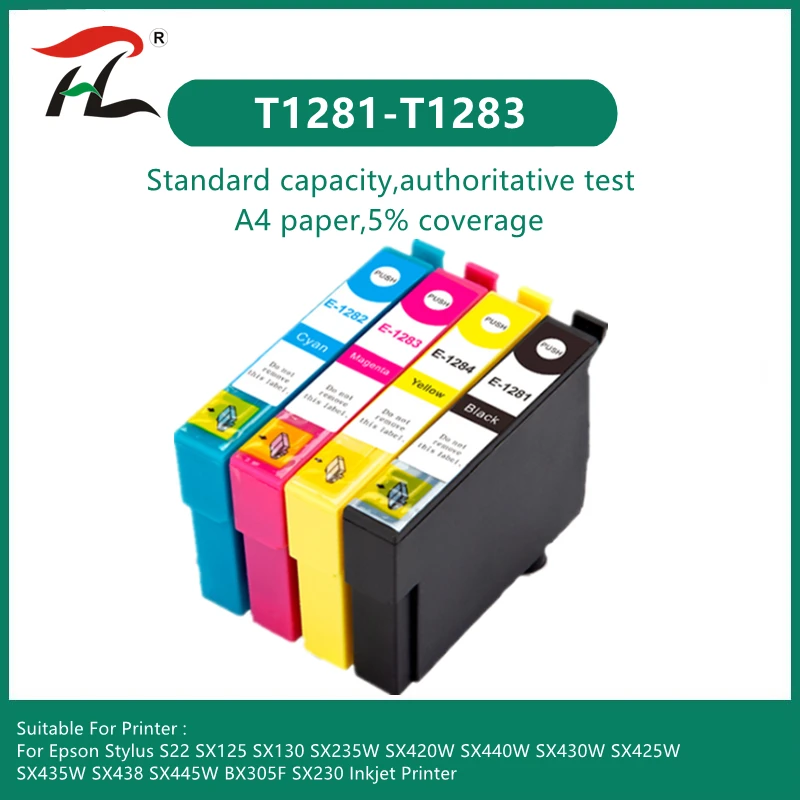 

Ink Cartridge For Epson T1281 T1282 T1283 1281 For Epson Stylus S22 SX125 SX130 SX230 SX235W SX420W SX425W SX430W SX435W Printer