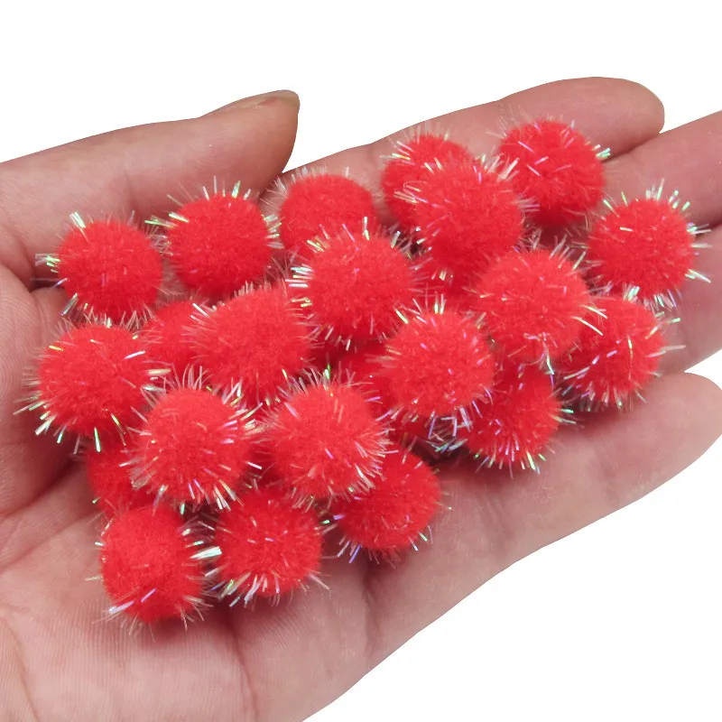 14.5-19mm Hairball Christmas Tree Decoration Ball Children's Educational Toys Manual Materials DIY handmade accessories 100Pcs christmas tree ornaments