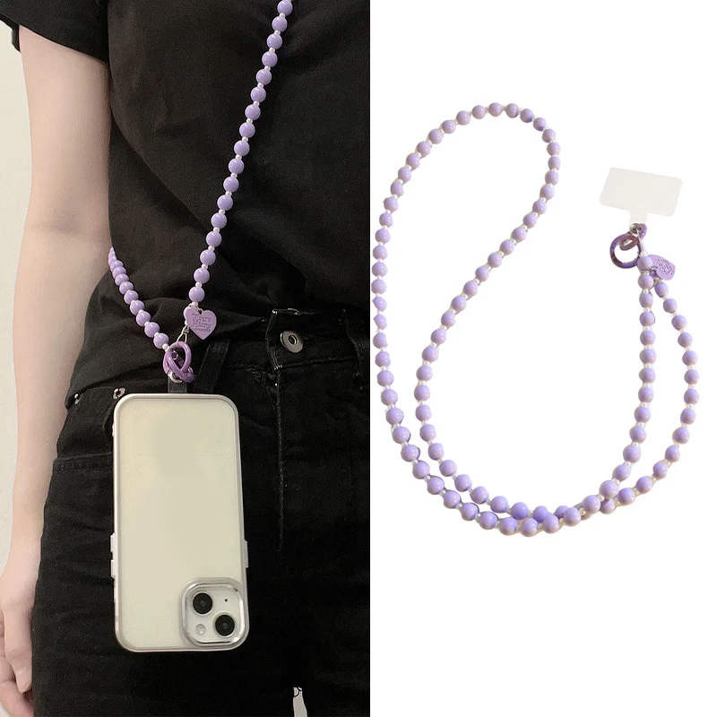 패션 달콤한 파란색 된 전화 매는 밧줄 긴 Crossbody 목 체인 범용 전화 매력 어깨 가방 교체 스트랩 가방 체인