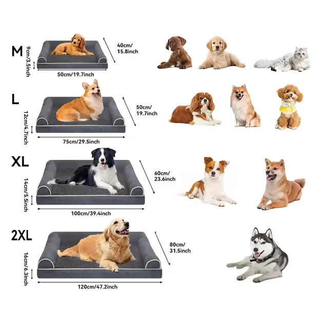 Winter Pet Dog Bed Sofa Deep Sleep Memory Foam Dog Bed Small Medium Large Square Thickened Warm Mat Kennel Dog Products 2