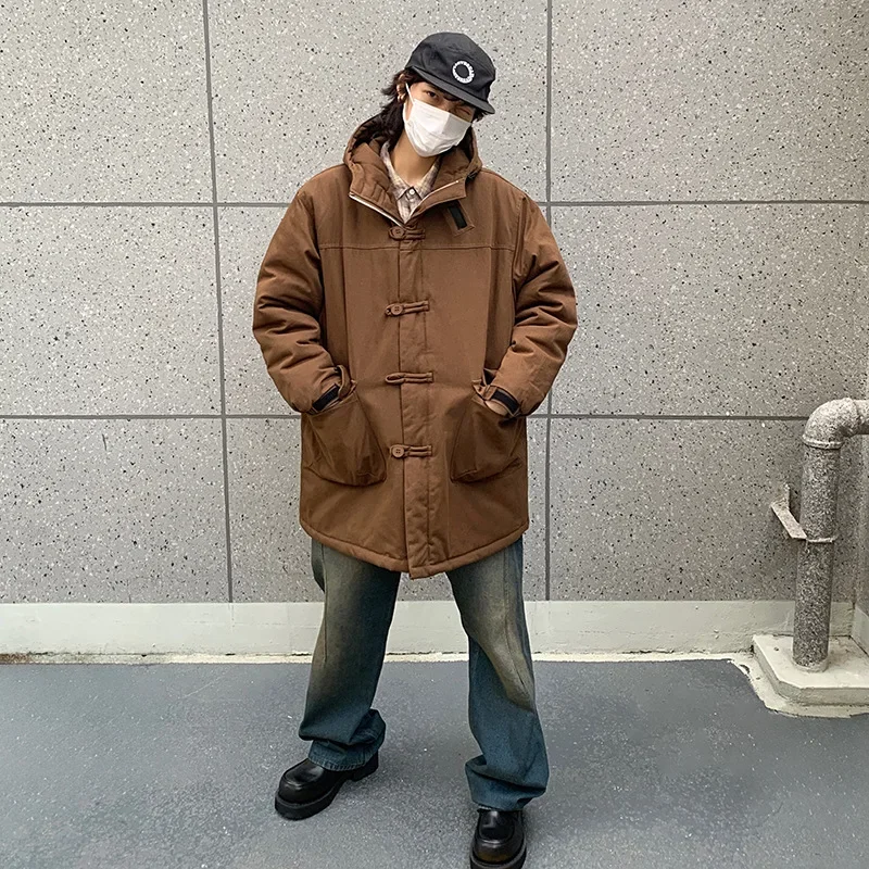 

2023 Autumn and Winter Thick Mens Hoodies Chinese Style Winter Coats for Men Loose Fit Mens Jackets Men Clothing Dropship