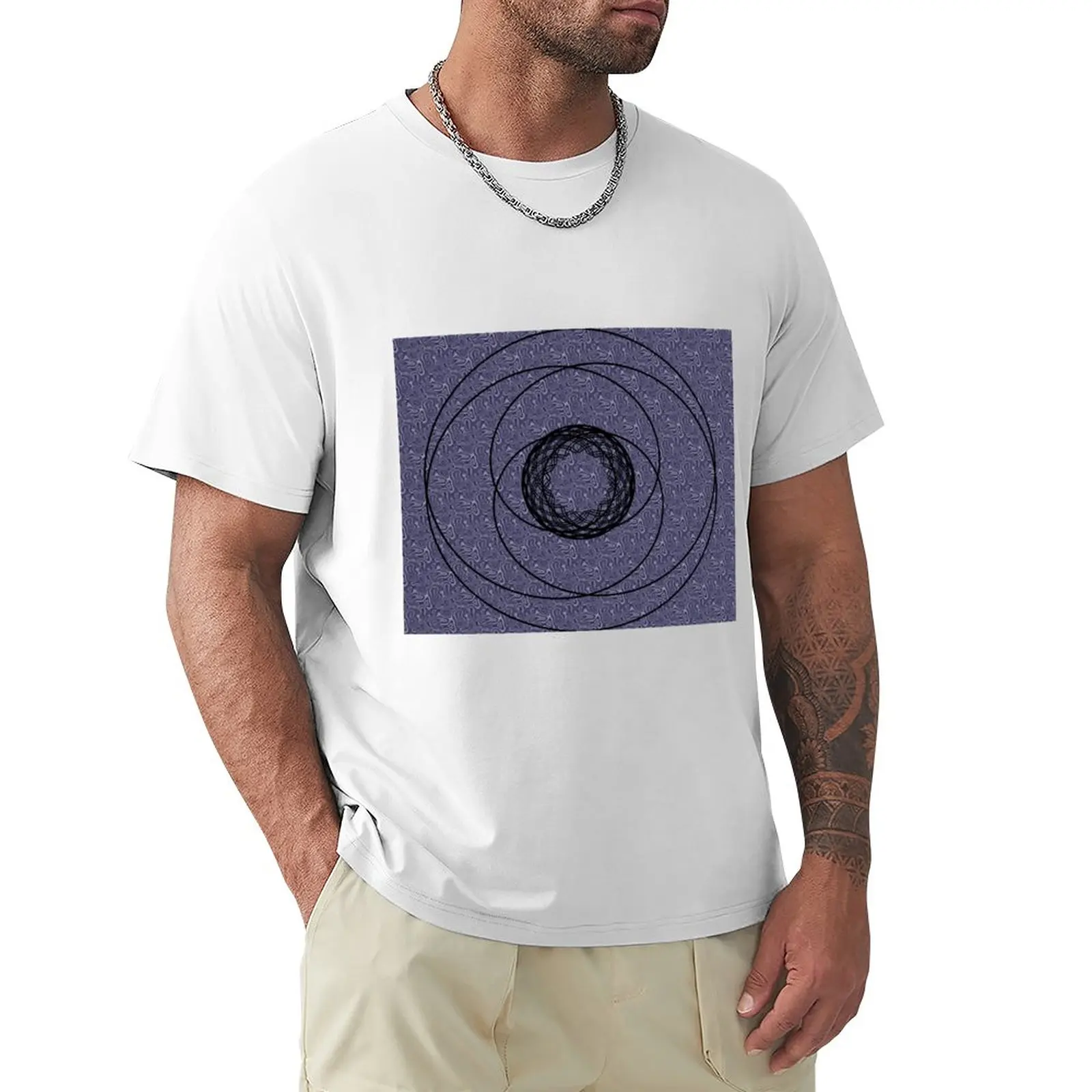 

Abstract Blue Pattern Natural Flow Updated Vintage T-Shirt Short sleeve tee korean fashion mens tall t shirts