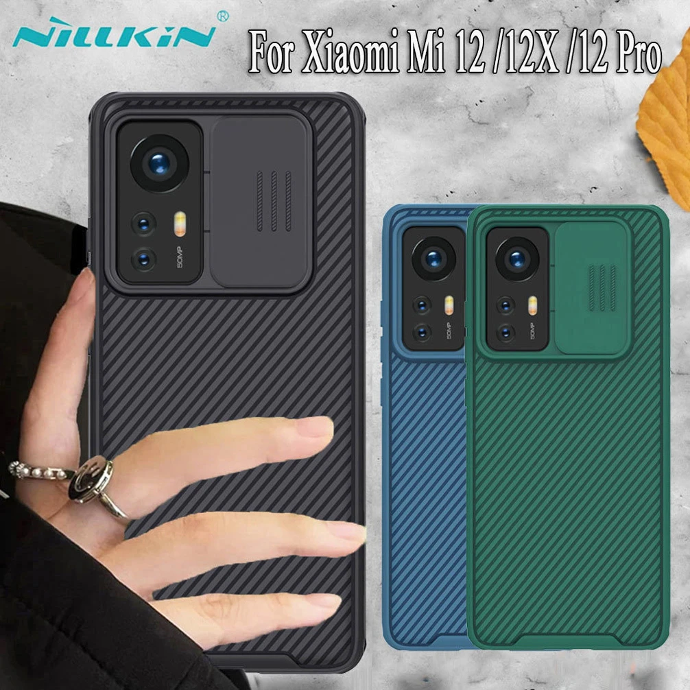 For Xiaomi Mi 12 Mi 12 Pro Case NILLKIN Camshield Pro Slide Camera Back Cover Frosted Hard PC Case For Xiaomi Mi 12X Cover iphone 12 mini wallet case