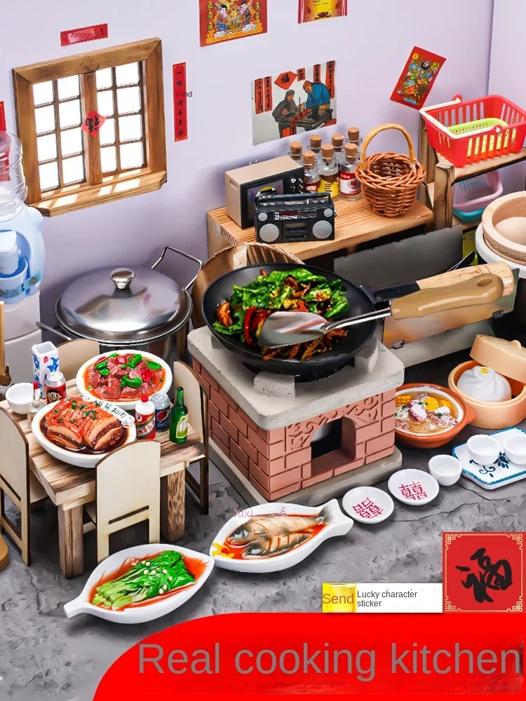 

Mini Small Kitchen Toys Really Cook a Full Set of Cooking Kitchenware