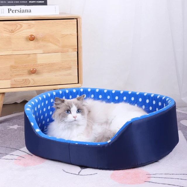 Cats Bed Dot Sponge Pad Dog Accessories Houses and Habitats Pet House Puppy Goods All Supplies Cushions Things Beds Basket Mat 3