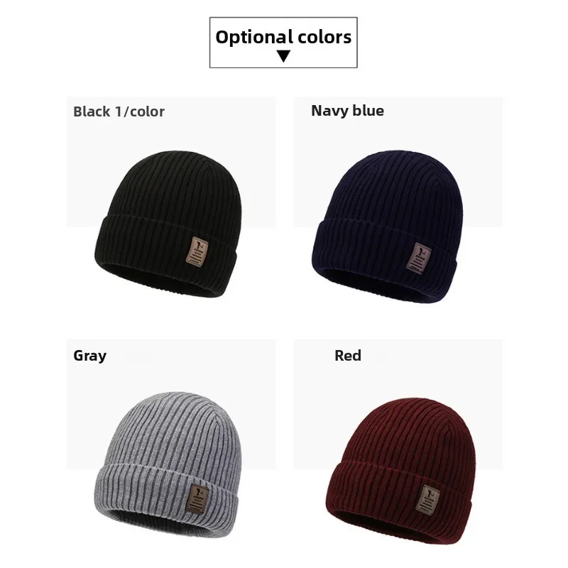 1 Stück warme Wintermütze mit Strickmütze, großer Krempe, einfarbig, vielseitiger Unisex-Stil, Plüschfutter für den Winter, geeignet für Erwachsene – Detail 7