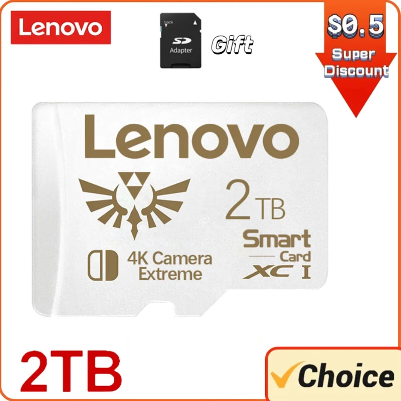 Lenovo Original 2Tb Micro Tf Sd Card 256Gb 1Tb Memory Card 512Gb 128Gb Tf Memory Flash Card Per Telefono/Computer/Nintendo Switch