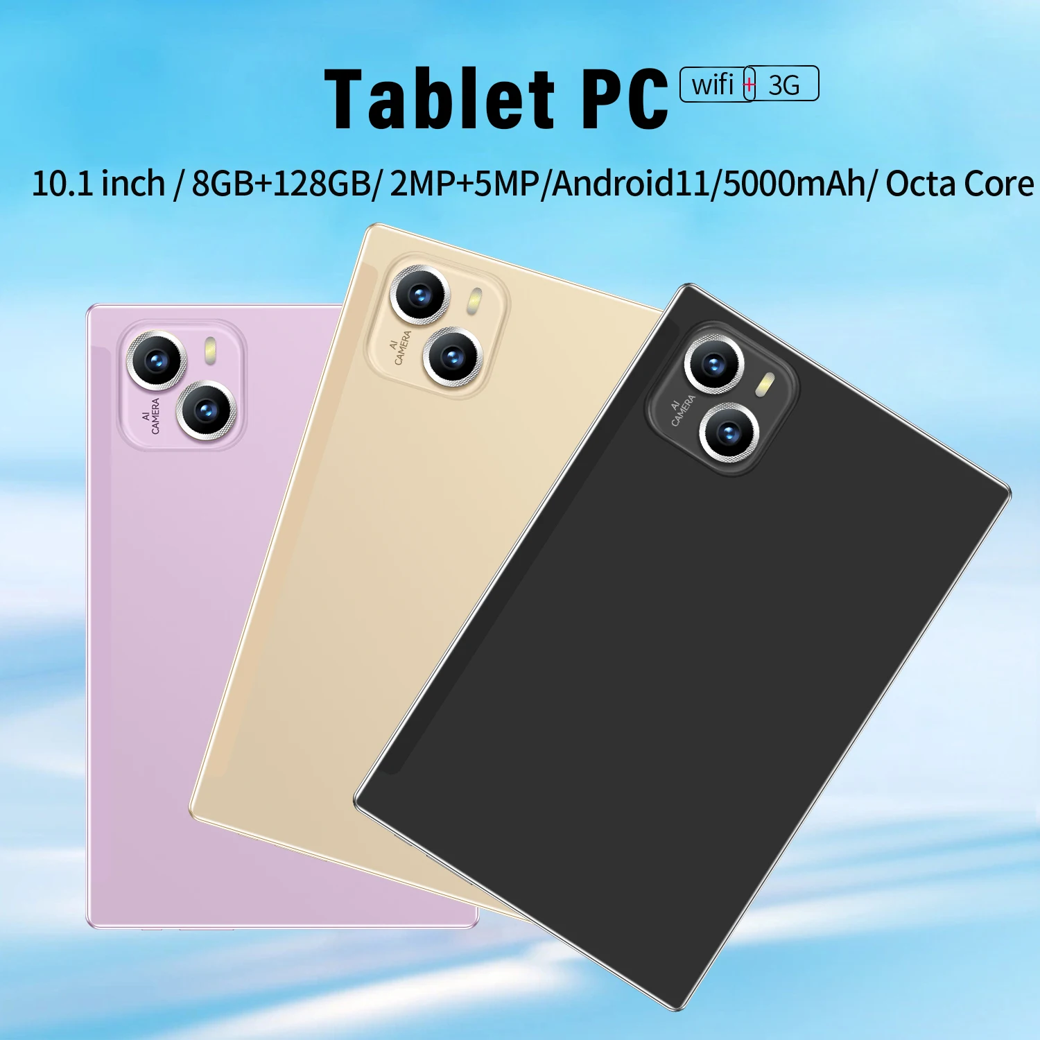 BDF 10.1 인치 태블릿, 안드로이드 11, 8GB(4 + 4 확장) RAM, 128GB ROM,1TB 확장, 1280x800 IPS 스크린, 5000MAH 배터리, GMS 3G 네트워크, WiFi
