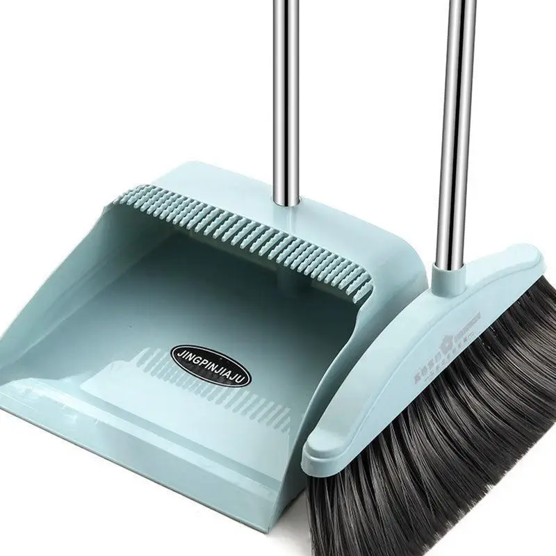 Dustpan Household Reusable Dustpan Plastic Cleaning With Comb Teeth Upright Standing Floor Brush Floor Cleaning Use Broom Set