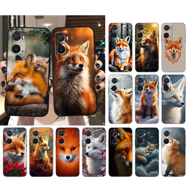 

Cute Red Fox Phone Case For OPPO A77 A57S A96 A91 A54 A74 A94 A73 A78 A53S A54S A15 A16 A17 A52 A58X A98