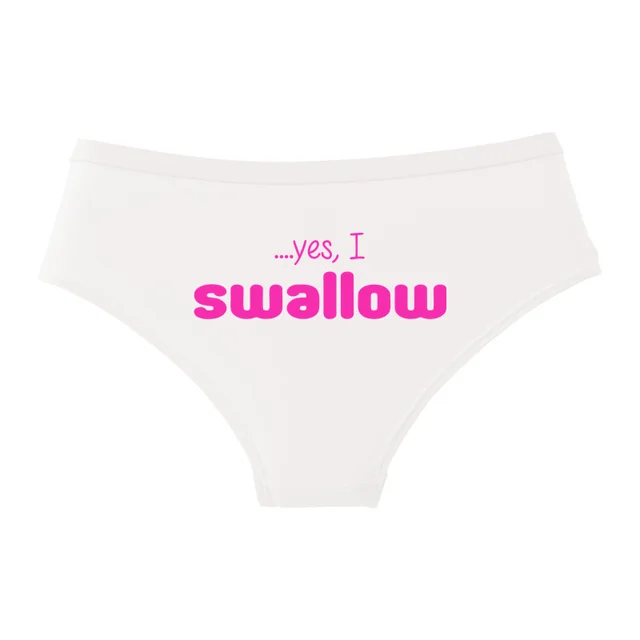 YES I SWALLOW Letters Print Underwear Cute Girl Briefs Female Soft Cotton Panties Sexy Lingeries For Women Ladies Underpants 10