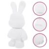 2 Pcs White Diy Bunny Piggy Bank Cartoon Rabbit Coin Storage Home Decor Kids Toys Vinyl Figurine Cute Unfinished Money Box 4