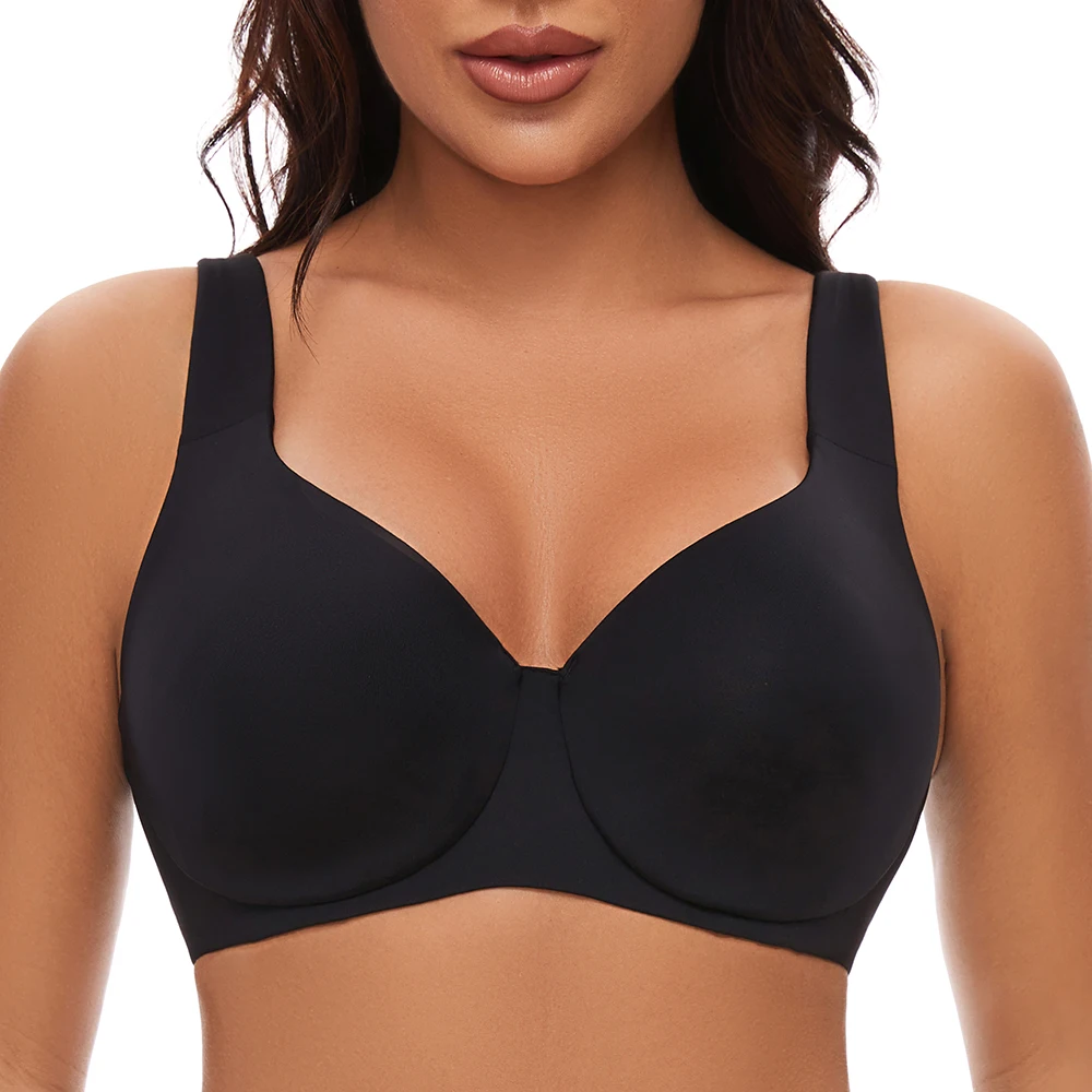 Smooth Back Plus Size Underwire Bra Minimizer Full Coverage Seamless Unlined Bras Women Unpadded Daily Wear Support Sports Bras 6