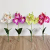 Triple Heads Artificial Orchid Flowers European Retro Style Butterfly Orchids Home Wedding Party Decoration Fake Silk Flores 1