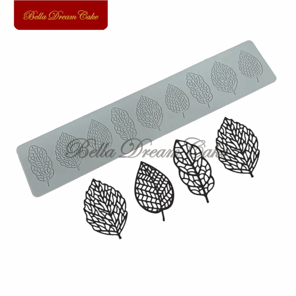 3D Hollow Leaf Design Sugar Lace Mat DIY Chocolate Silicone Pad for Molecular Cuisine Cake Decorating Tools Baking Accessories