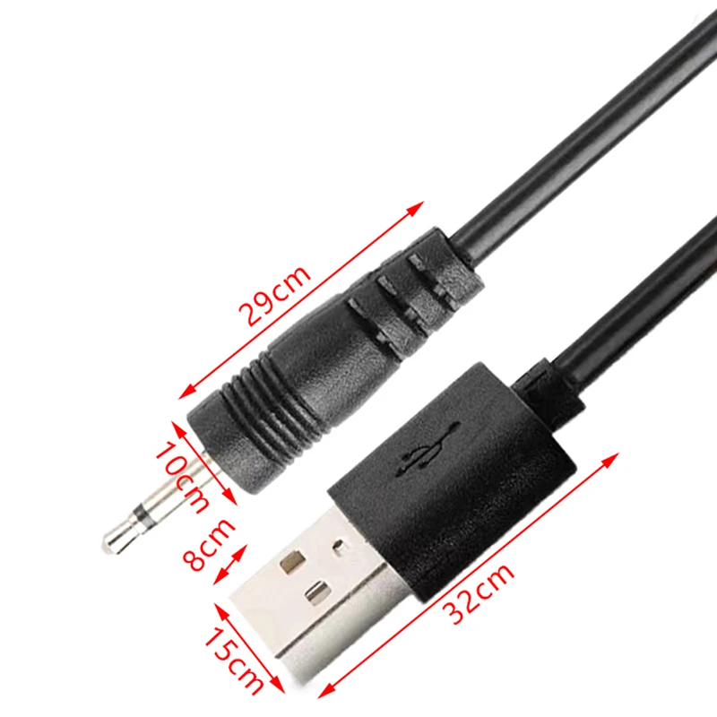 USB-오디오 DC 2.5mm 충전 케이블 충전식 완드 마사지기용 진동기 충전기 코드(검은색 24AWG)