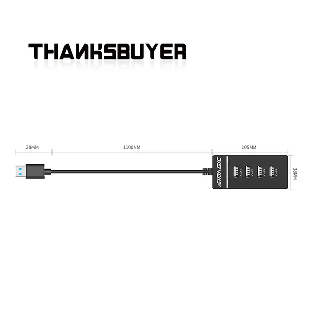 Simagic USB Hub USB3.0 Splitter Multi-function 1 in 4 Out USB Hub for Simagic Alpha Base 2